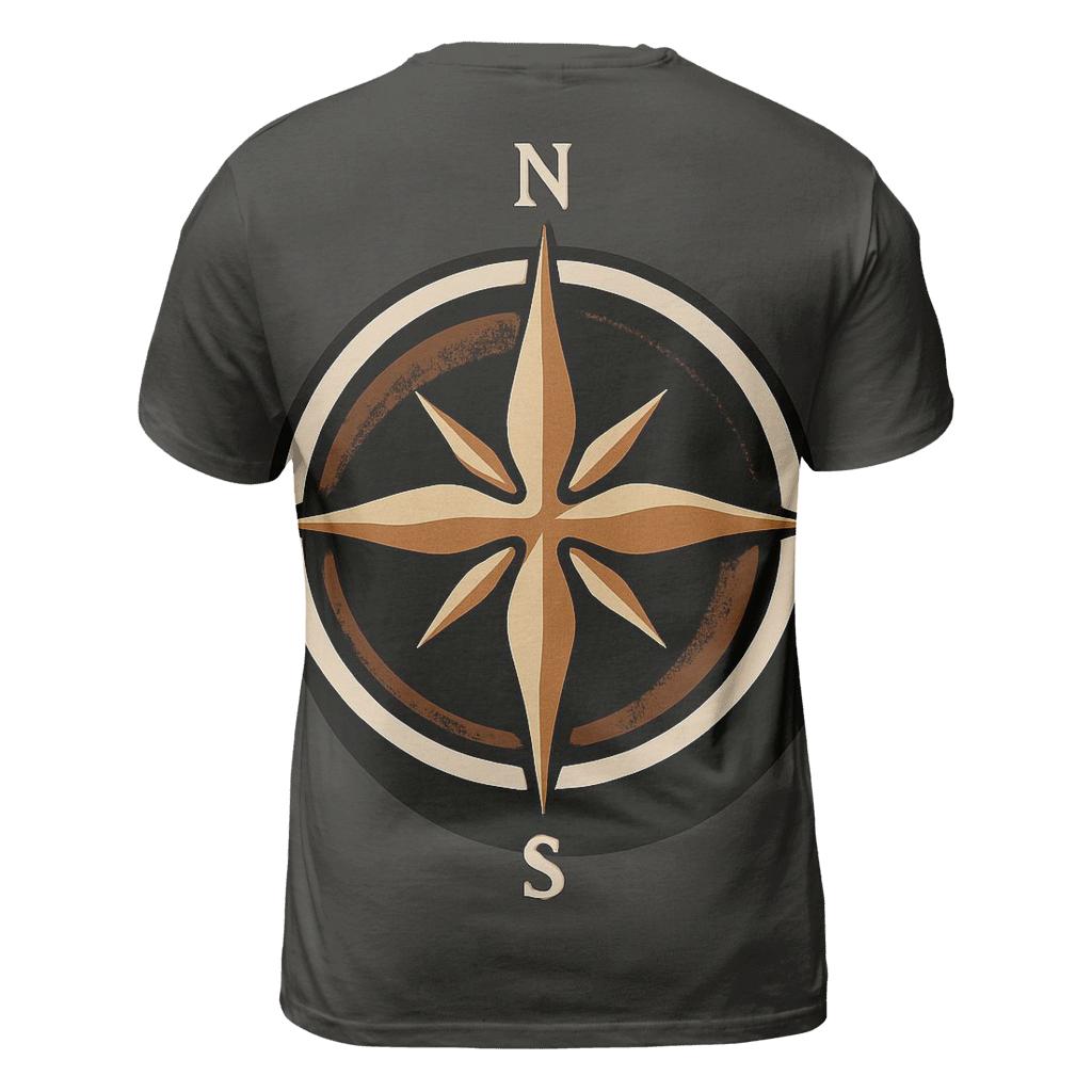 Midnight Espresso Compass unique graphic print tees
