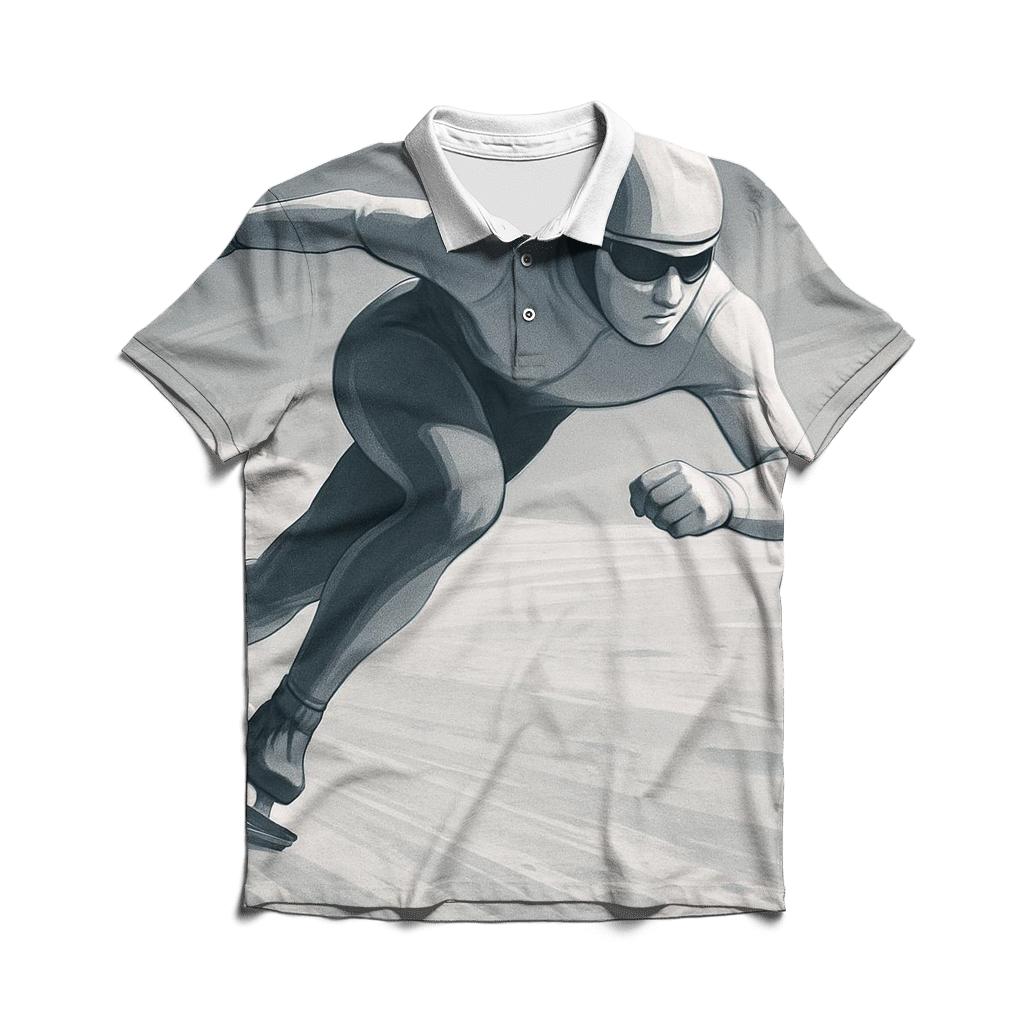 Lunar Ice Speed Skating premium cotton polo shirts