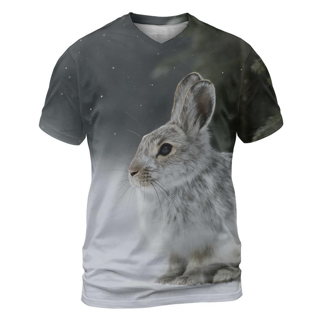 Frostwhisker Pause Snowshoe Hare trendy printed shirt styles