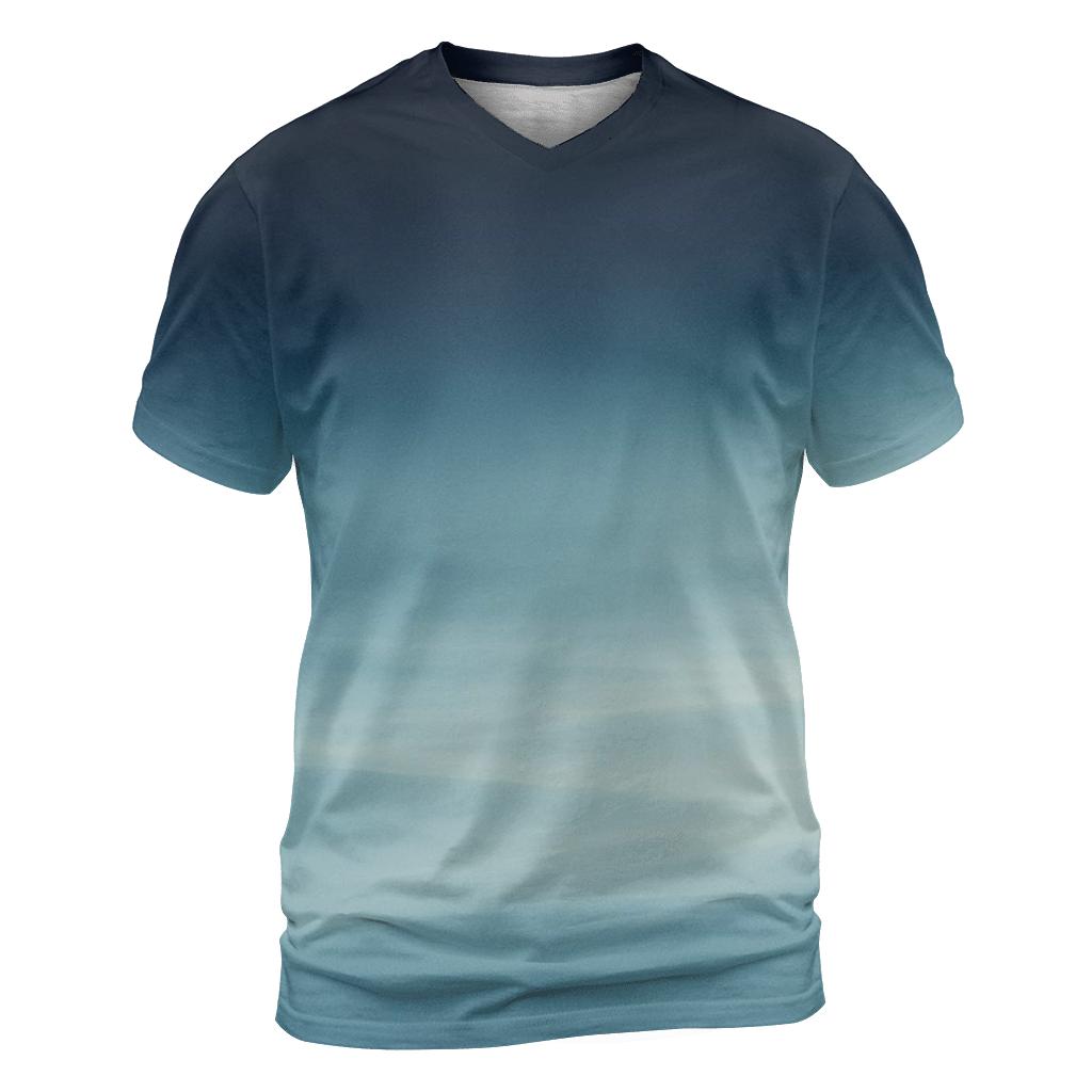 Midnight Glacier Drift artistic all-over print tops