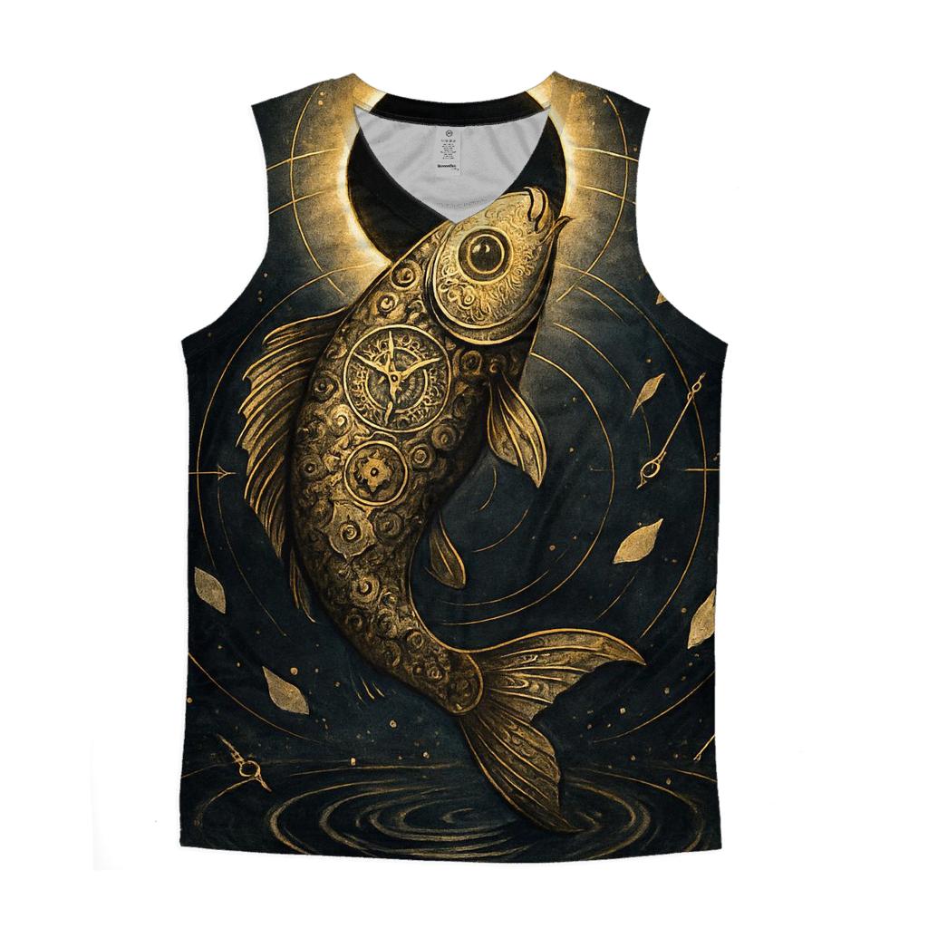 Clockwork Koi Eclipse graphic print tank tops