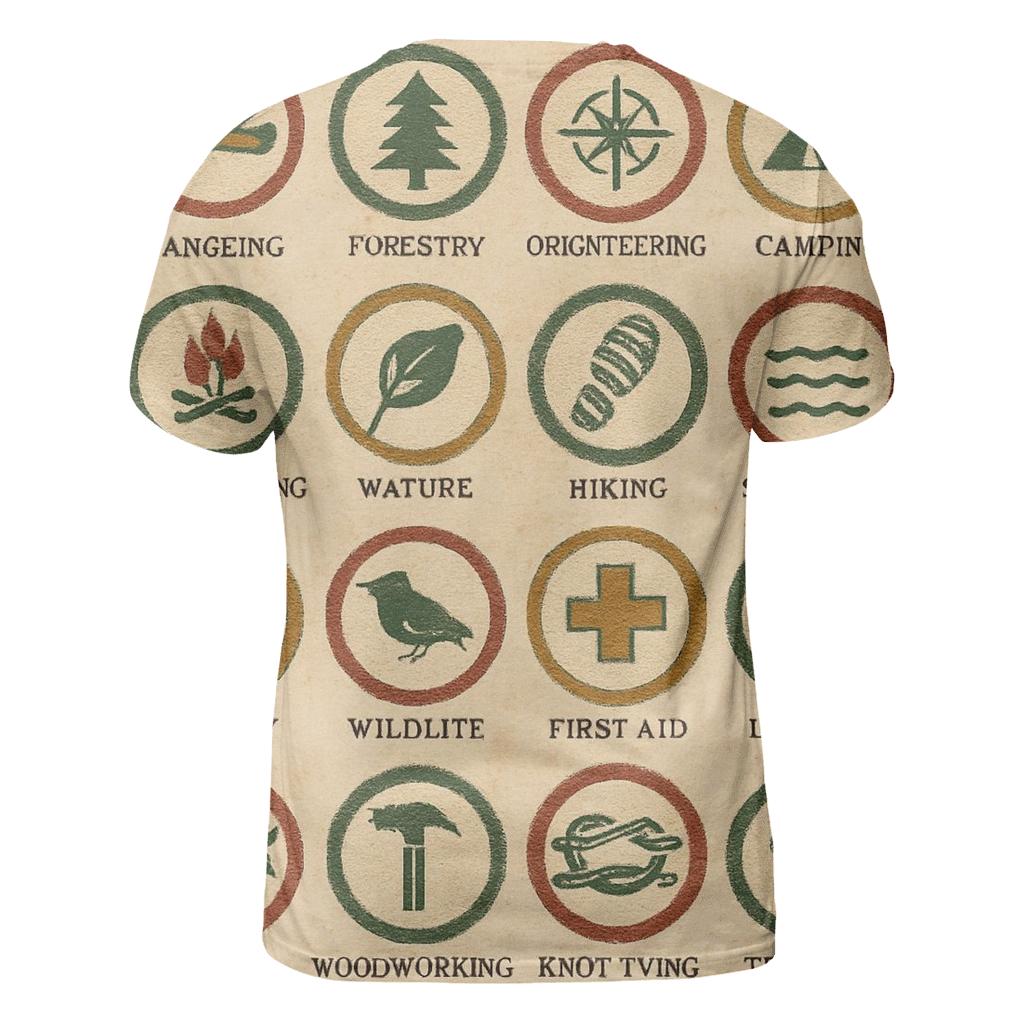 Faded Summer Camp Merit Badge Sheet designer pattern shirts
