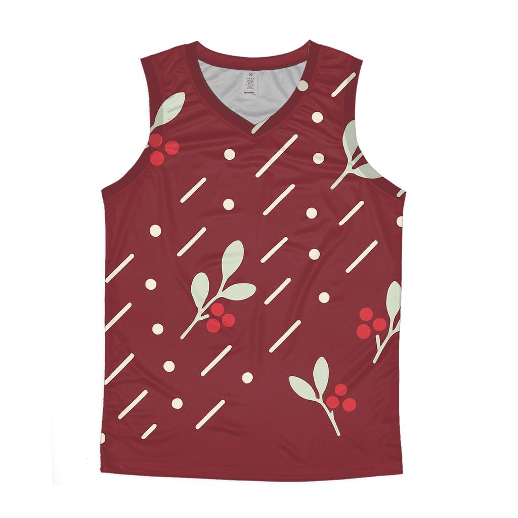 Mistletoe Meteor Shower Dots sports performance tank tops