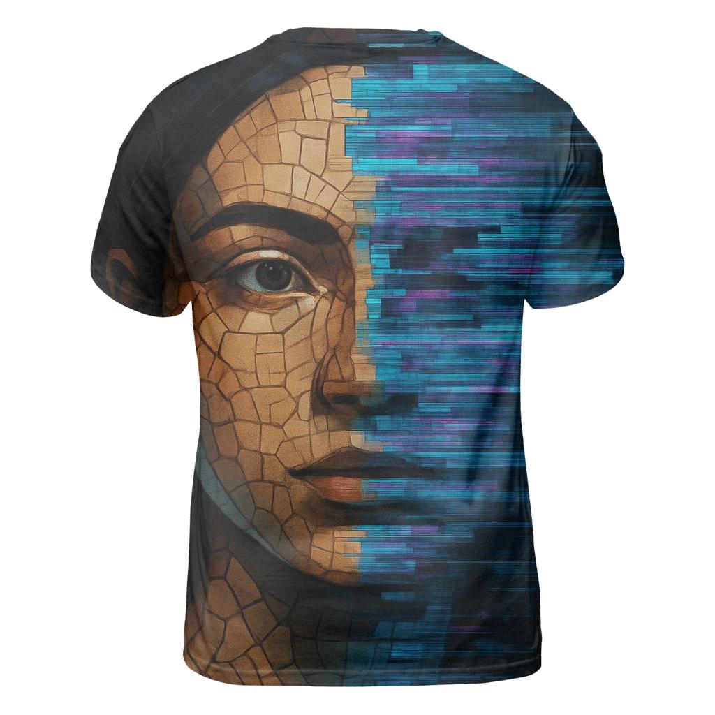 Glitch Mosaic Portrait Of Time personalized full print shirts