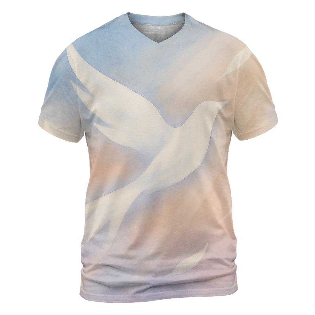 Dove Like Light Silhouette vibrant all-over design tees