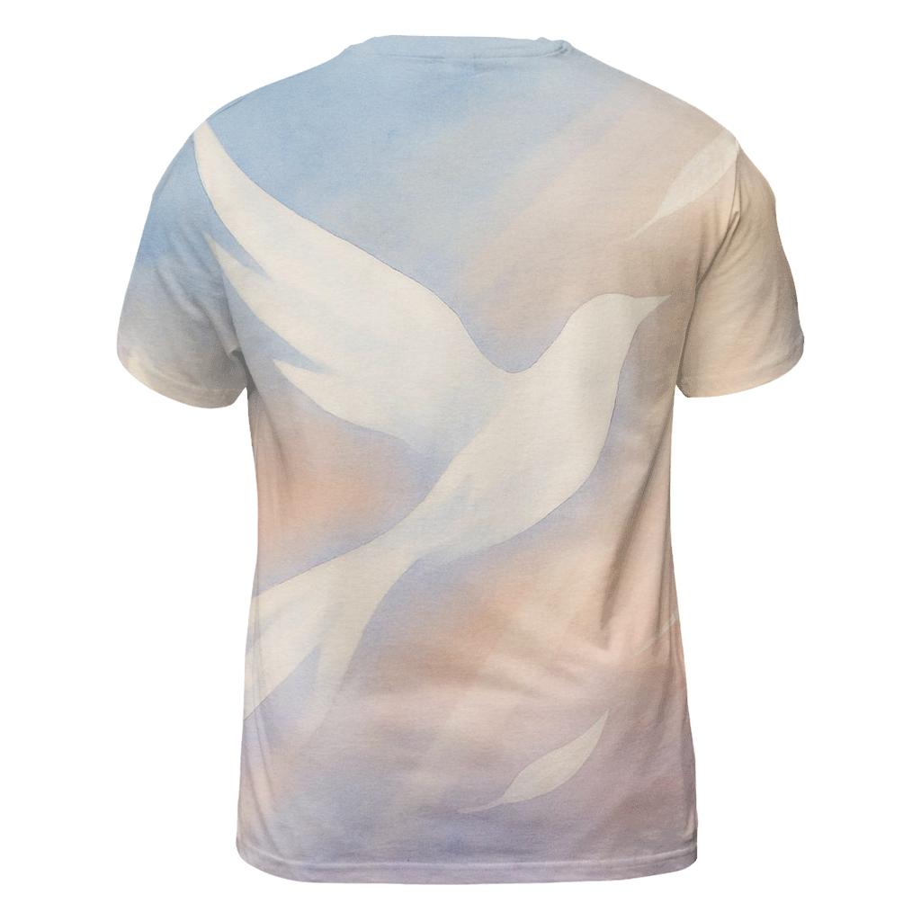 Dove Like Light Silhouette vibrant all-over design tees