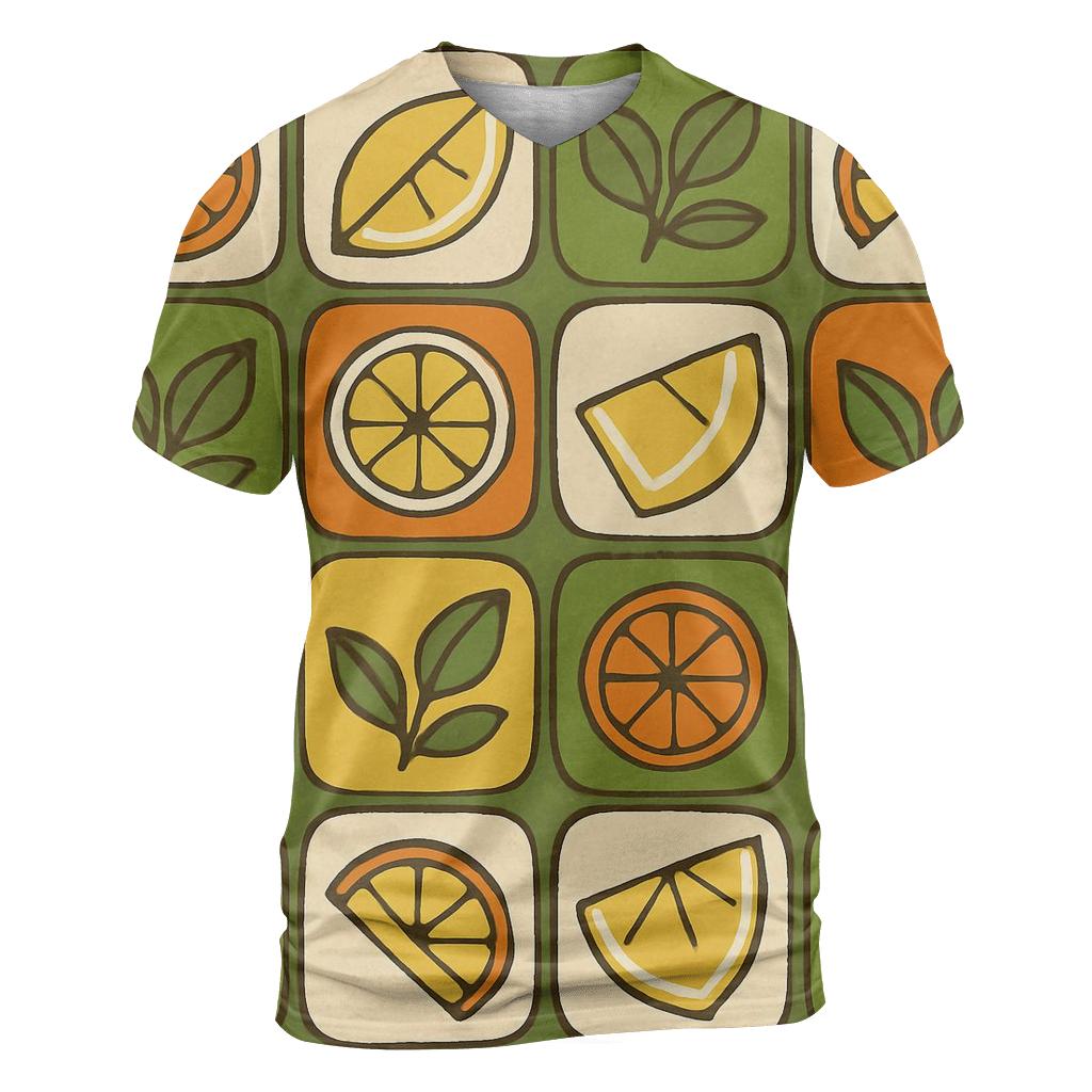 Retro Kitchen Tile Citrus Pop personalized full print shirts