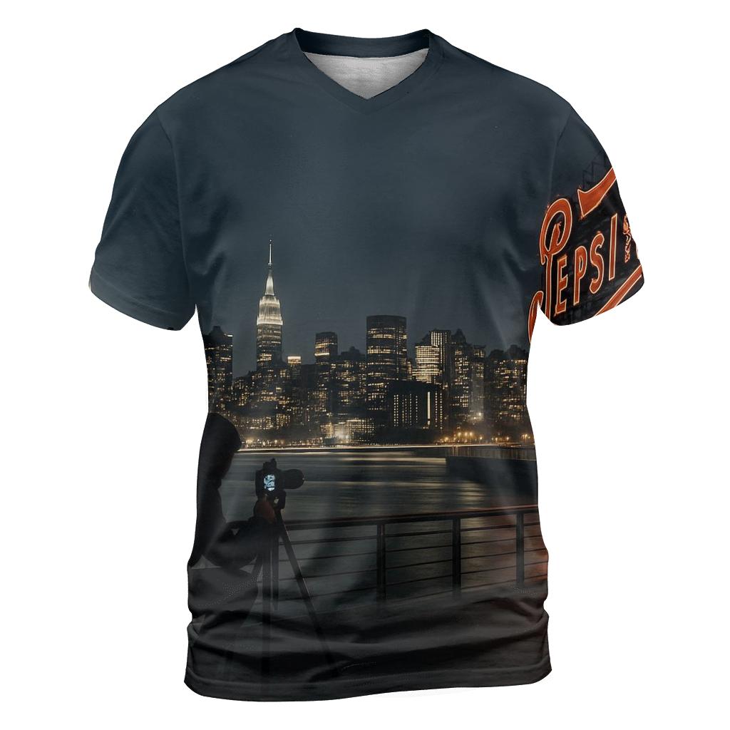 Gantry Plaza Long Exposure With Midtown Light Trails unique graphic print tees