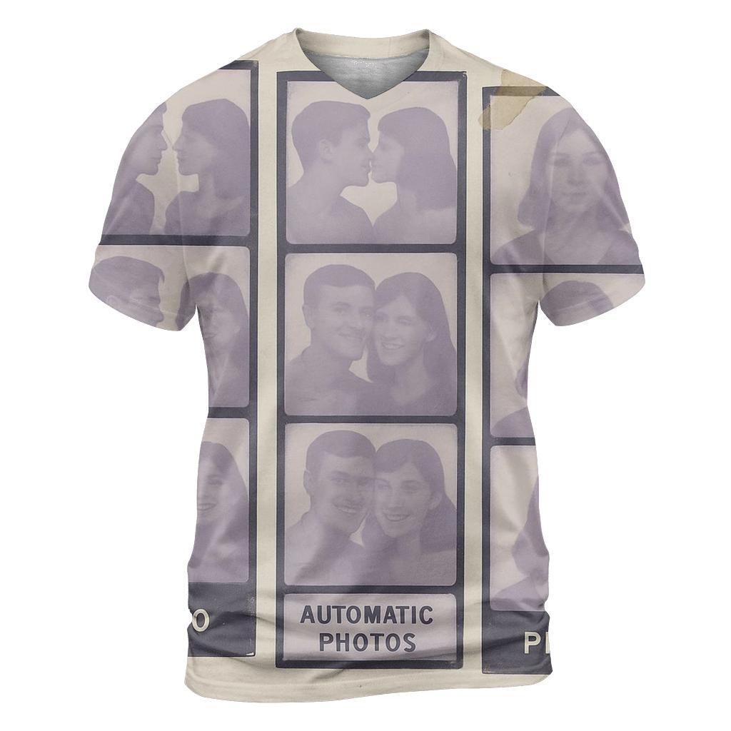 Old School Photo Booth Strip Collage artistic all-over print tops