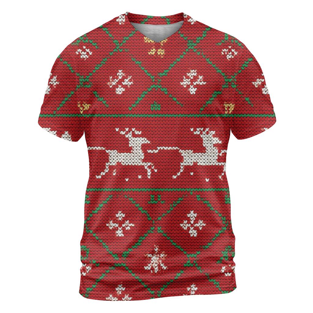 Santa Sleigh Star Track Lattice Design personalized full print shirts