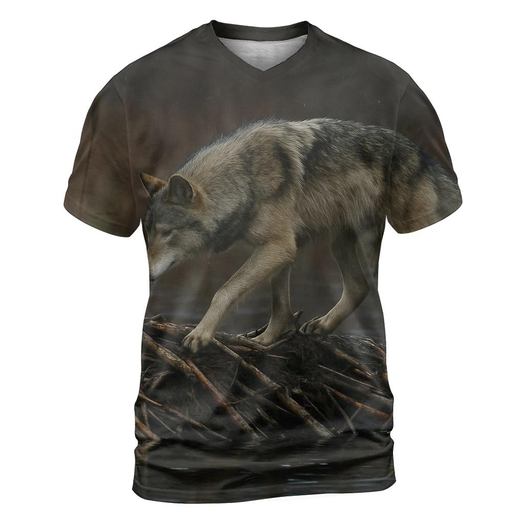 Wetland Wolf Crossing Beaver Dam custom all-over print shirts