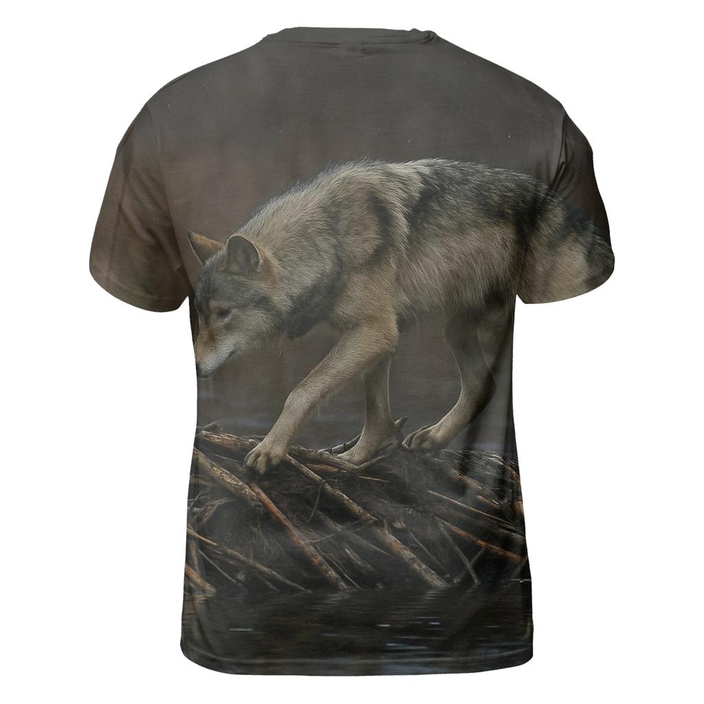 Wetland Wolf Crossing Beaver Dam custom all-over print shirts