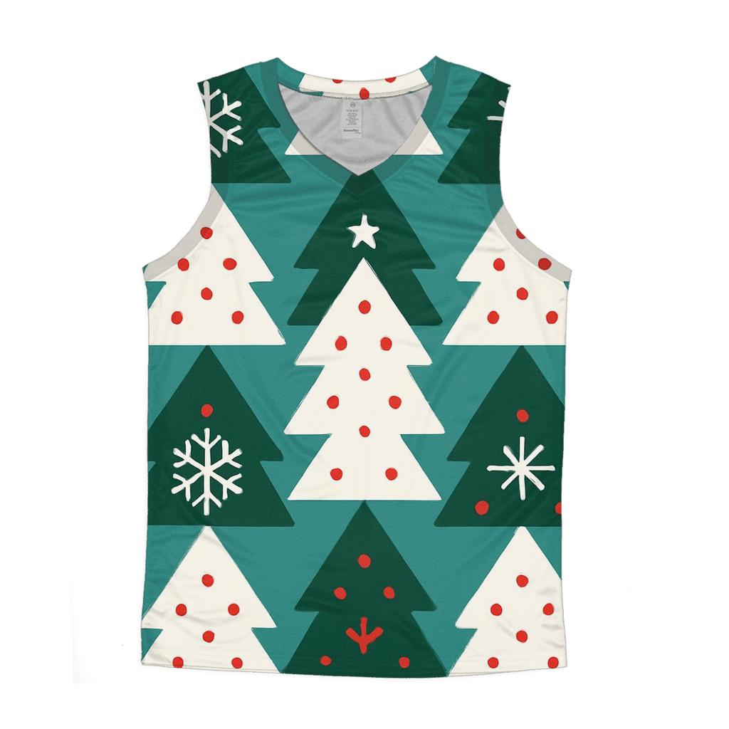 Snowy Tree Tessellation Parade sports performance tank tops
