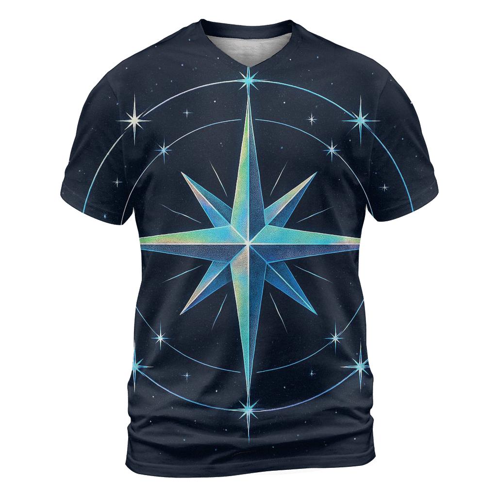Holographic Star Compass personalized full print shirts