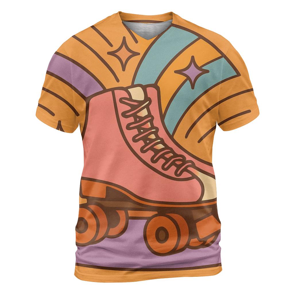 Roller Rink Star Trails vibrant all-over design tees