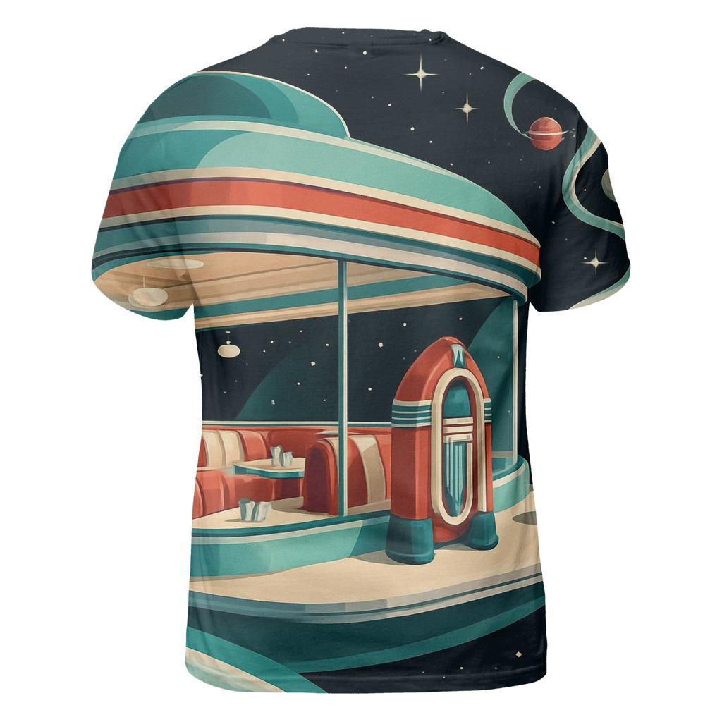 Retro Futurist Orbit Diner unique graphic print tees