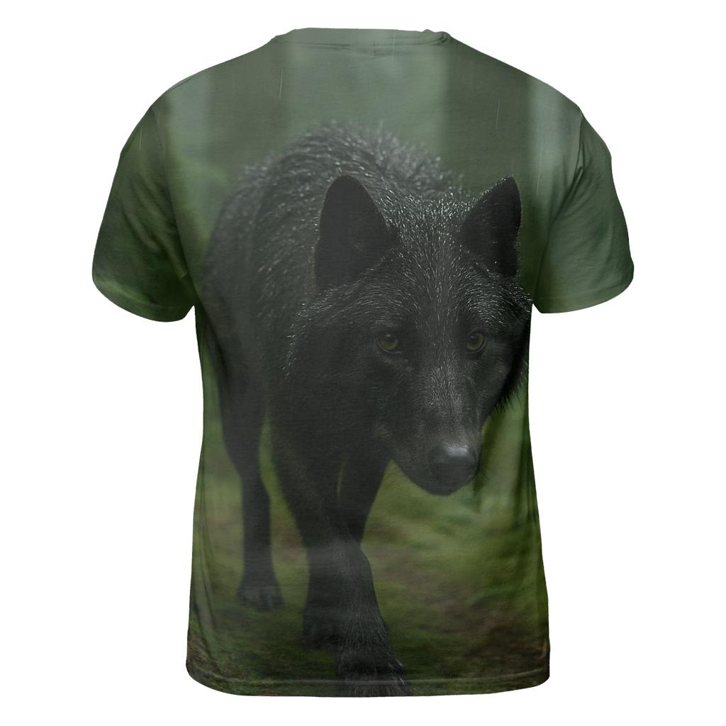 Forest Wolf Beneath Old Growth Rain vibrant all-over design tees