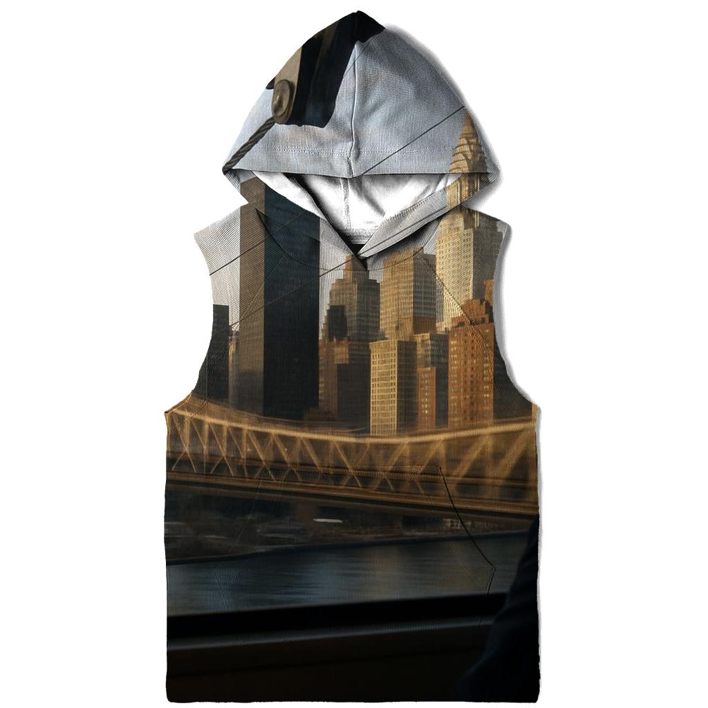 Roosevelt Island Tram Window Skyline Study graphic hoodies