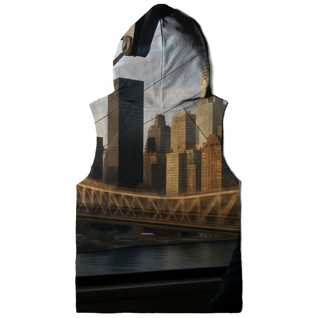 Roosevelt Island Tram Window Skyline Study graphic hoodies