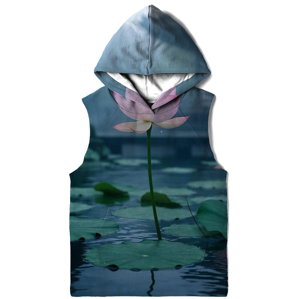 Lotus Flowers In A Temple Pond At Dawn designer hoodies