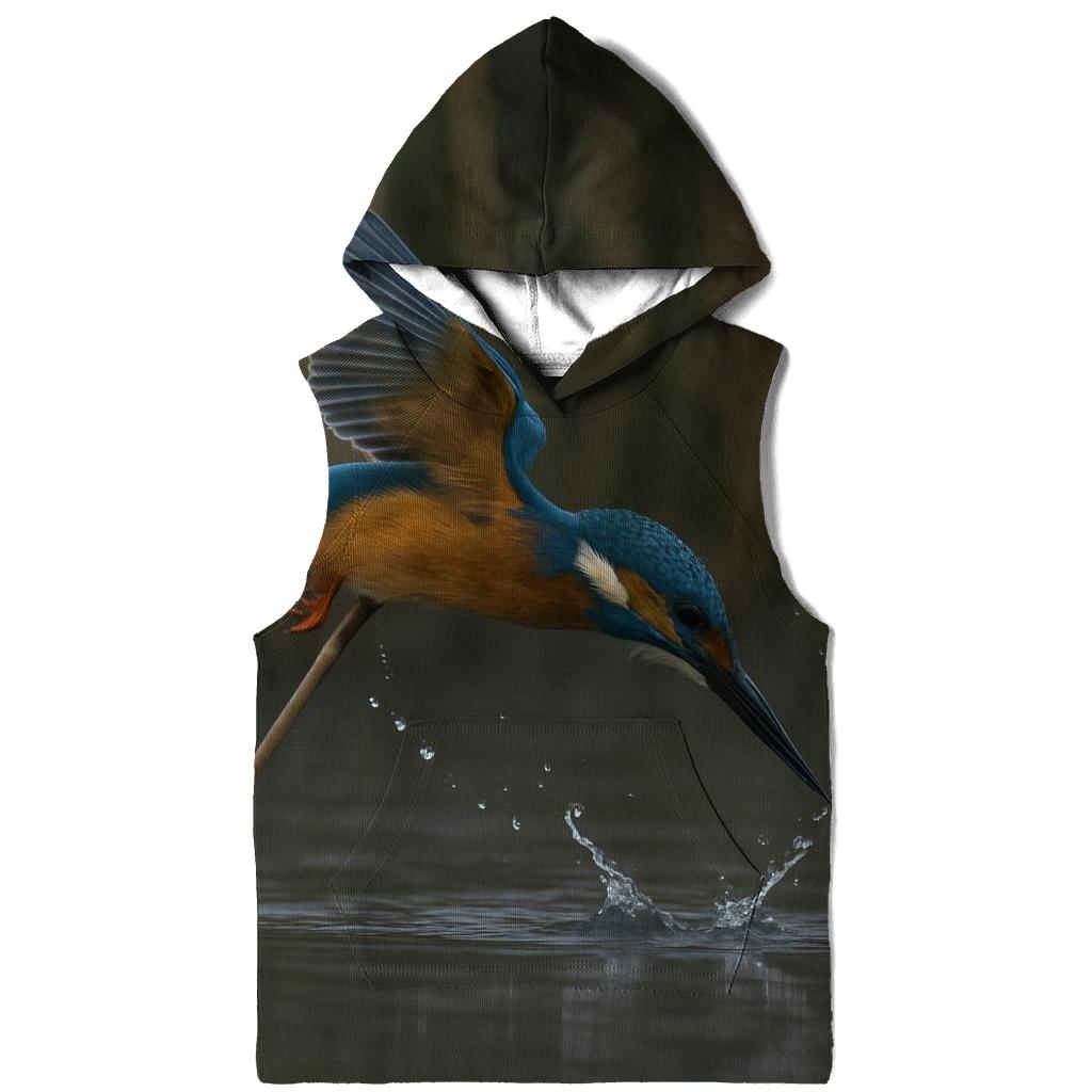 Cobalt Surge Common Kingfisher printed hoodies