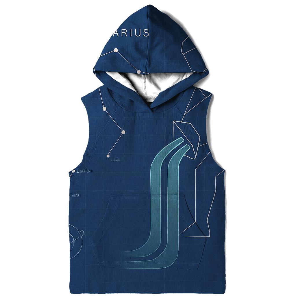 Aquarius Orbital Water Bearer Blueprint pullover hoodies