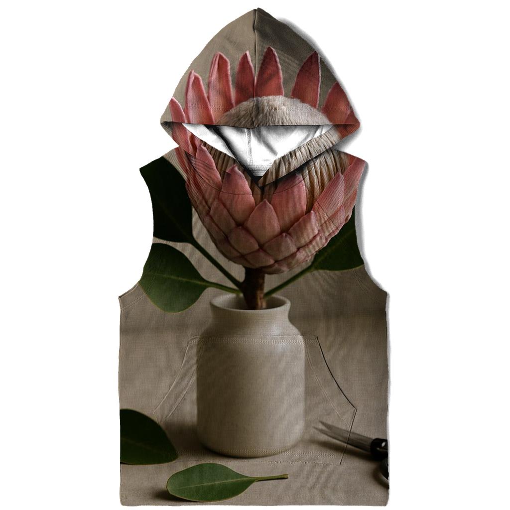 Protea Still Life In A Floral Studio Window printed hoodies