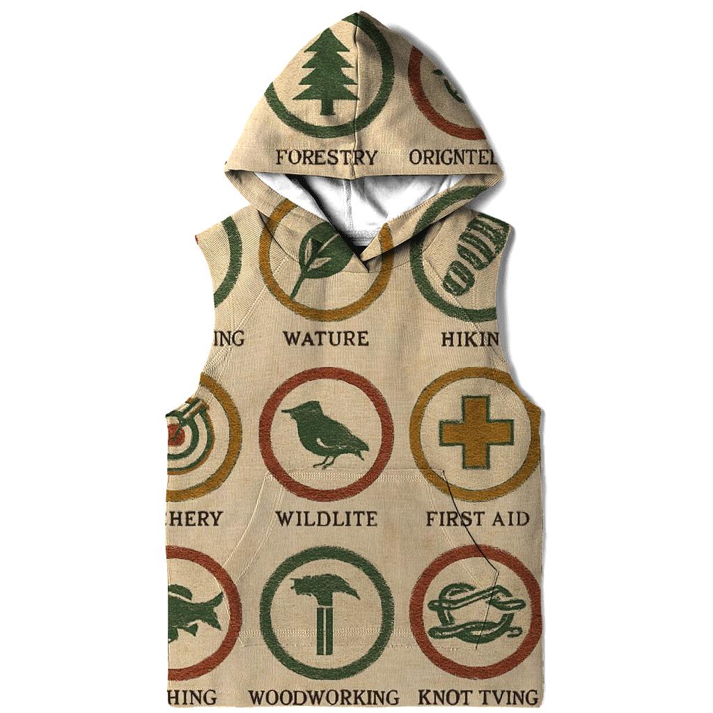 Faded Summer Camp Merit Badge Sheet pullover hoodies