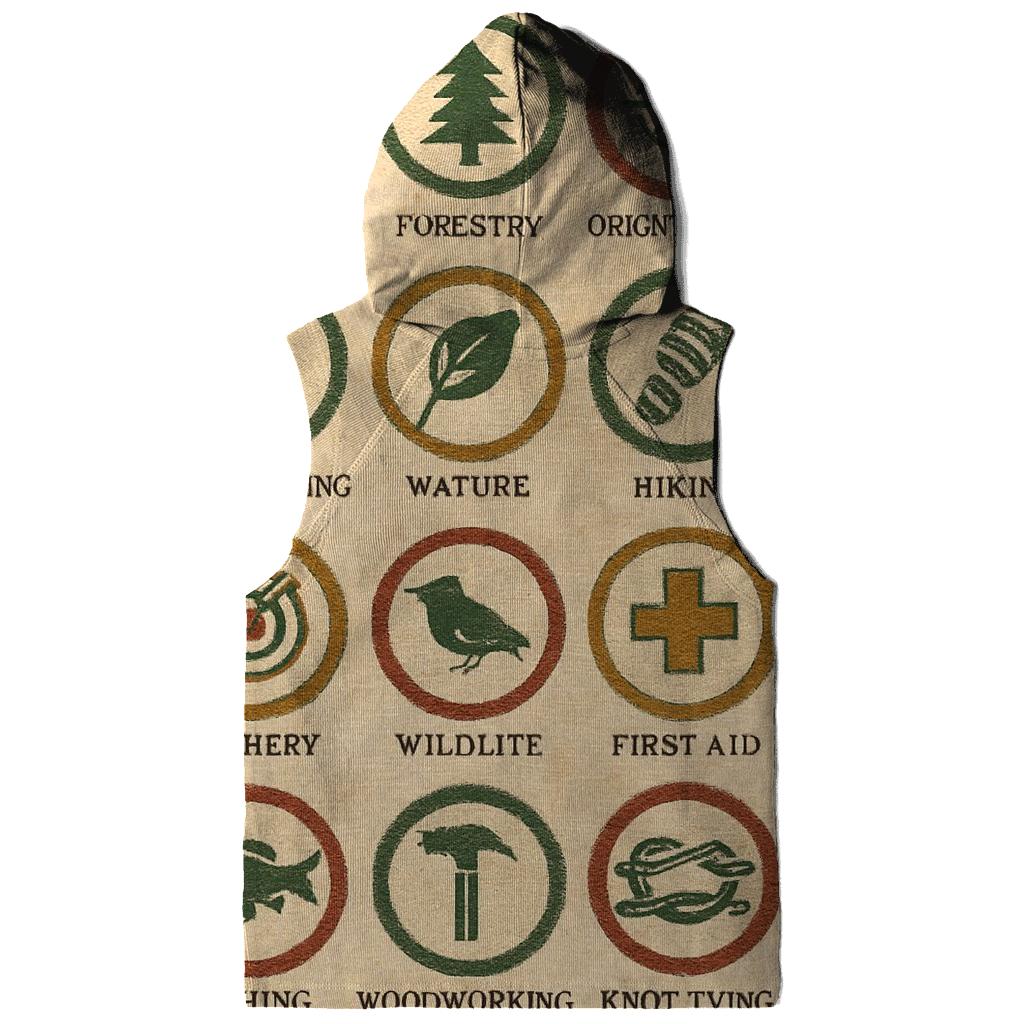 Faded Summer Camp Merit Badge Sheet pullover hoodies