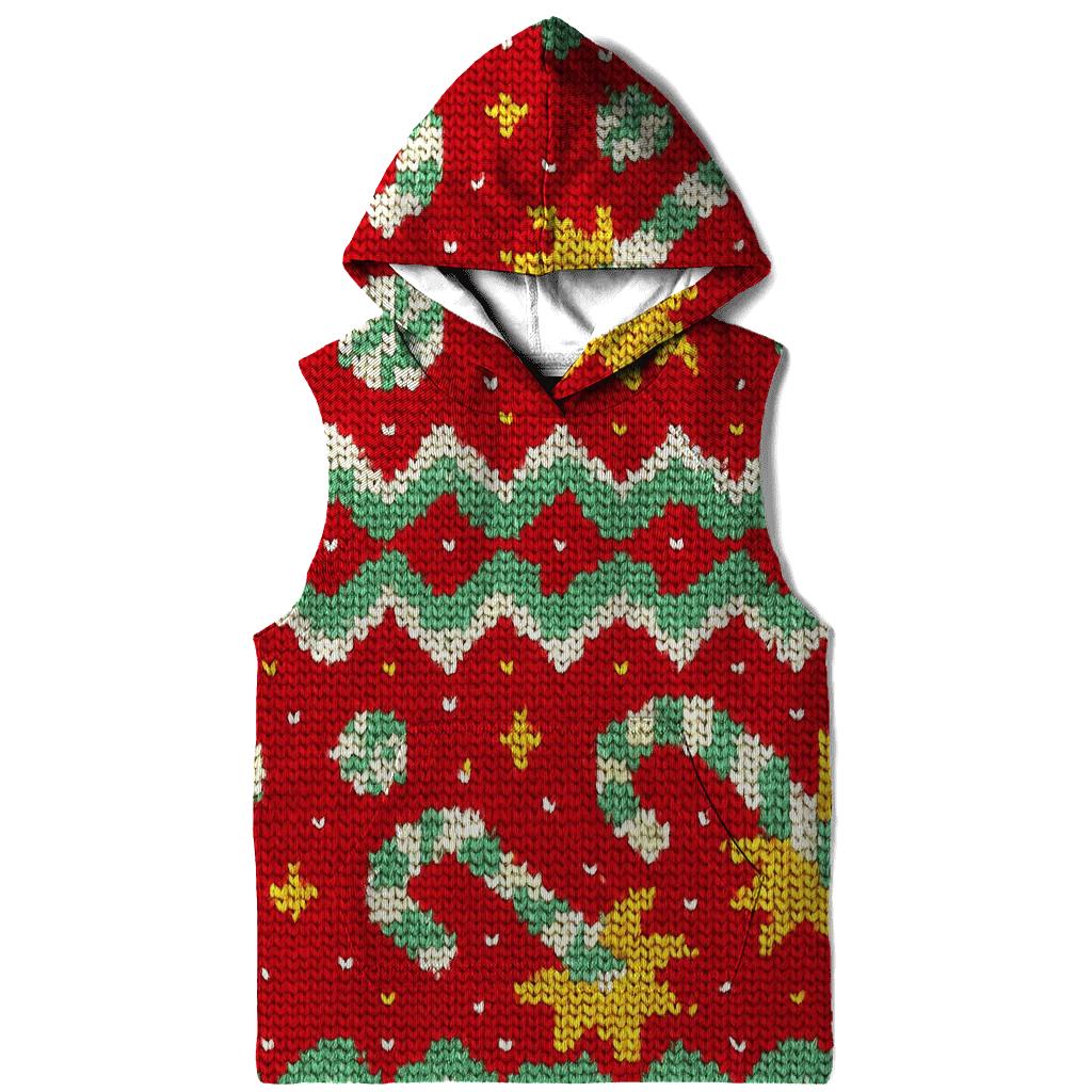 Candy Cane Comet Zigzag Design embroidered hoodies