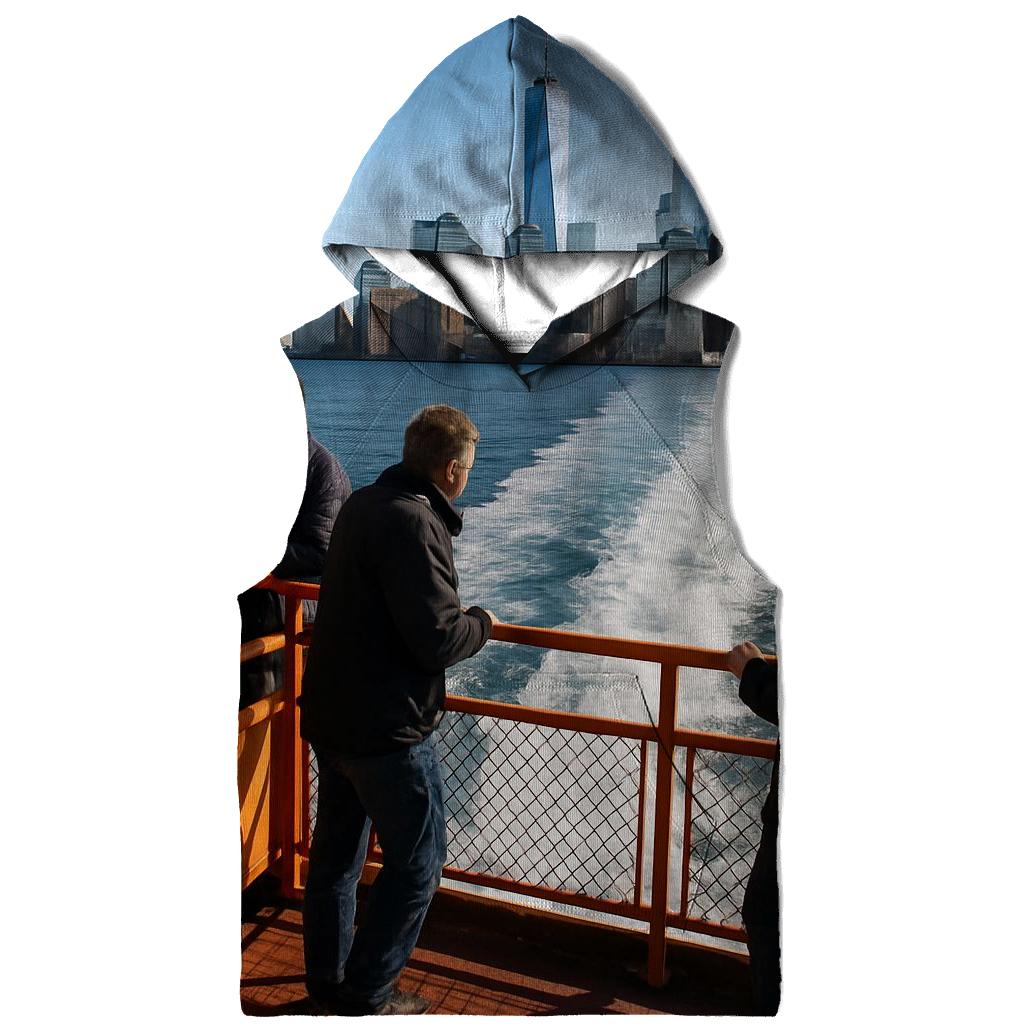 Staten Island Ferry Wake With Financial District Rising premium hoodies