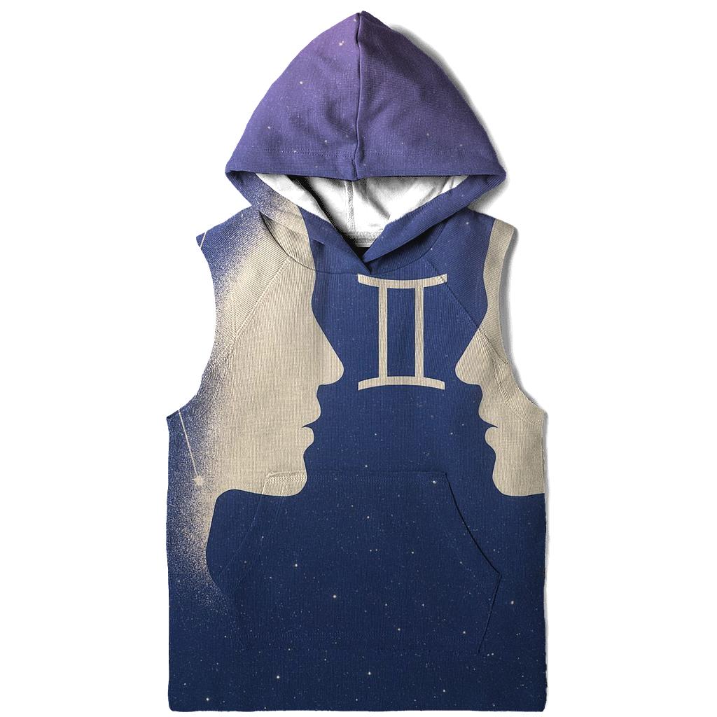 Gemini Twin Mirrors Constellation Portrait zip-up hoodies