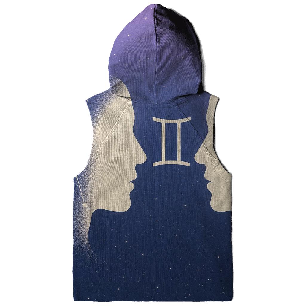 Gemini Twin Mirrors Constellation Portrait zip-up hoodies