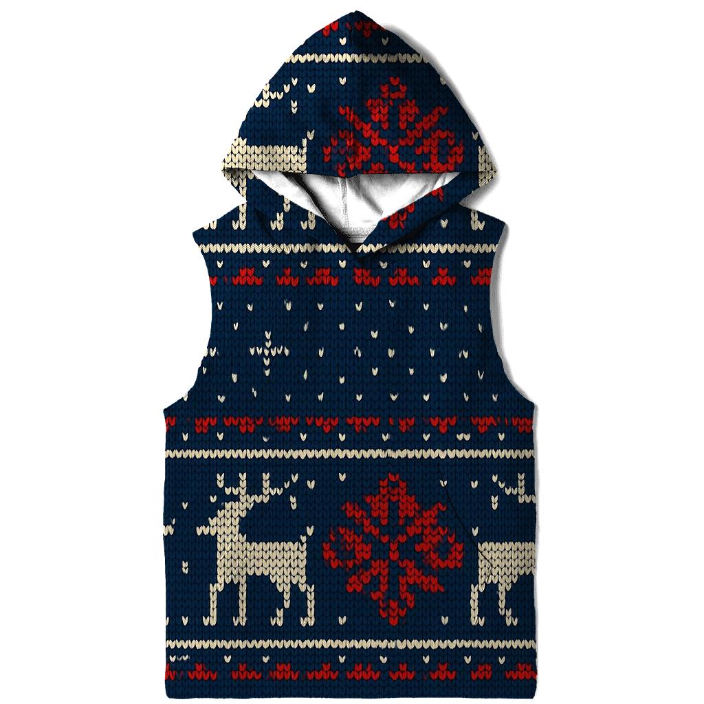 Reindeer Constellation Fair Isle Grid Design heavyweight hoodies