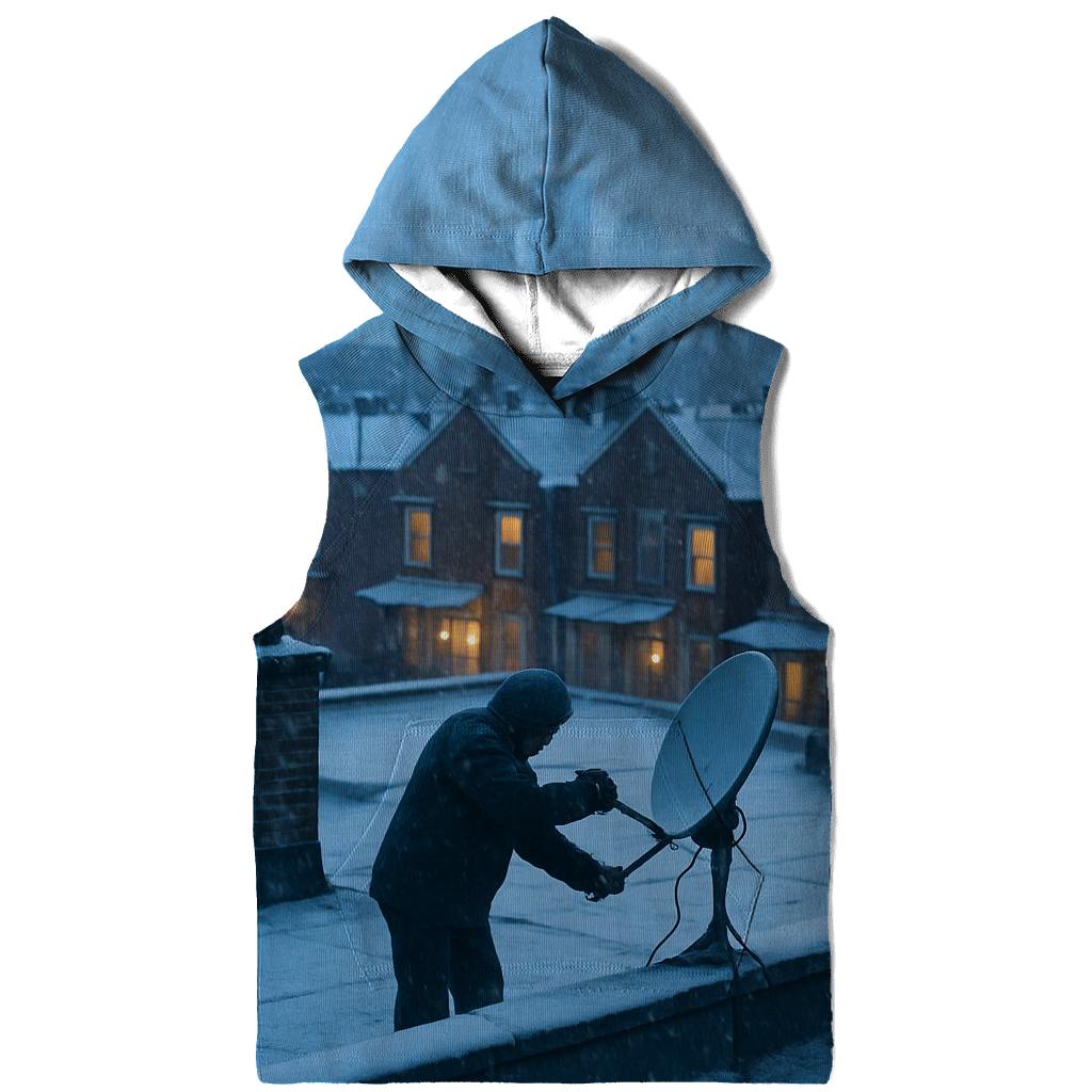 Cypress Hills Rooftop Snowfall With Midtown Distant pullover hoodies