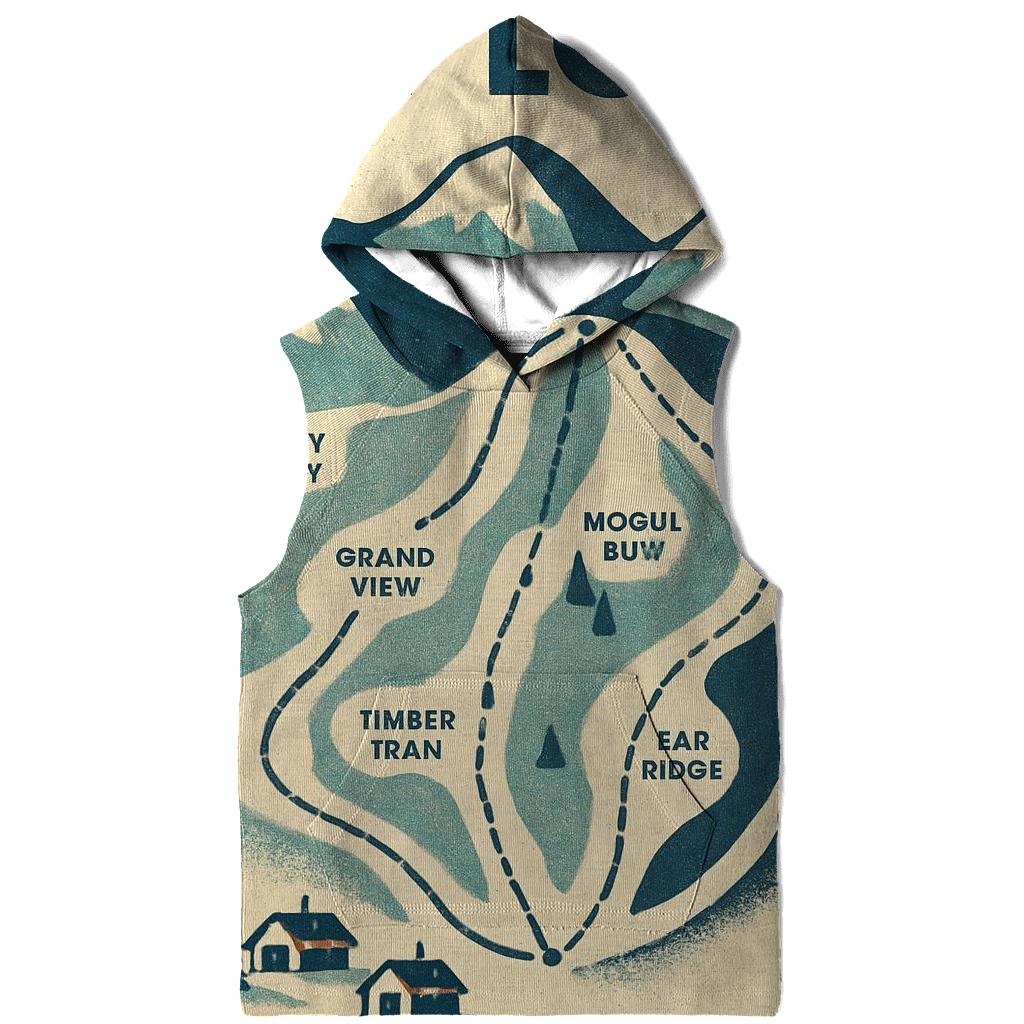 Vintage Ski Lodge Trail Map Poster heavyweight hoodies