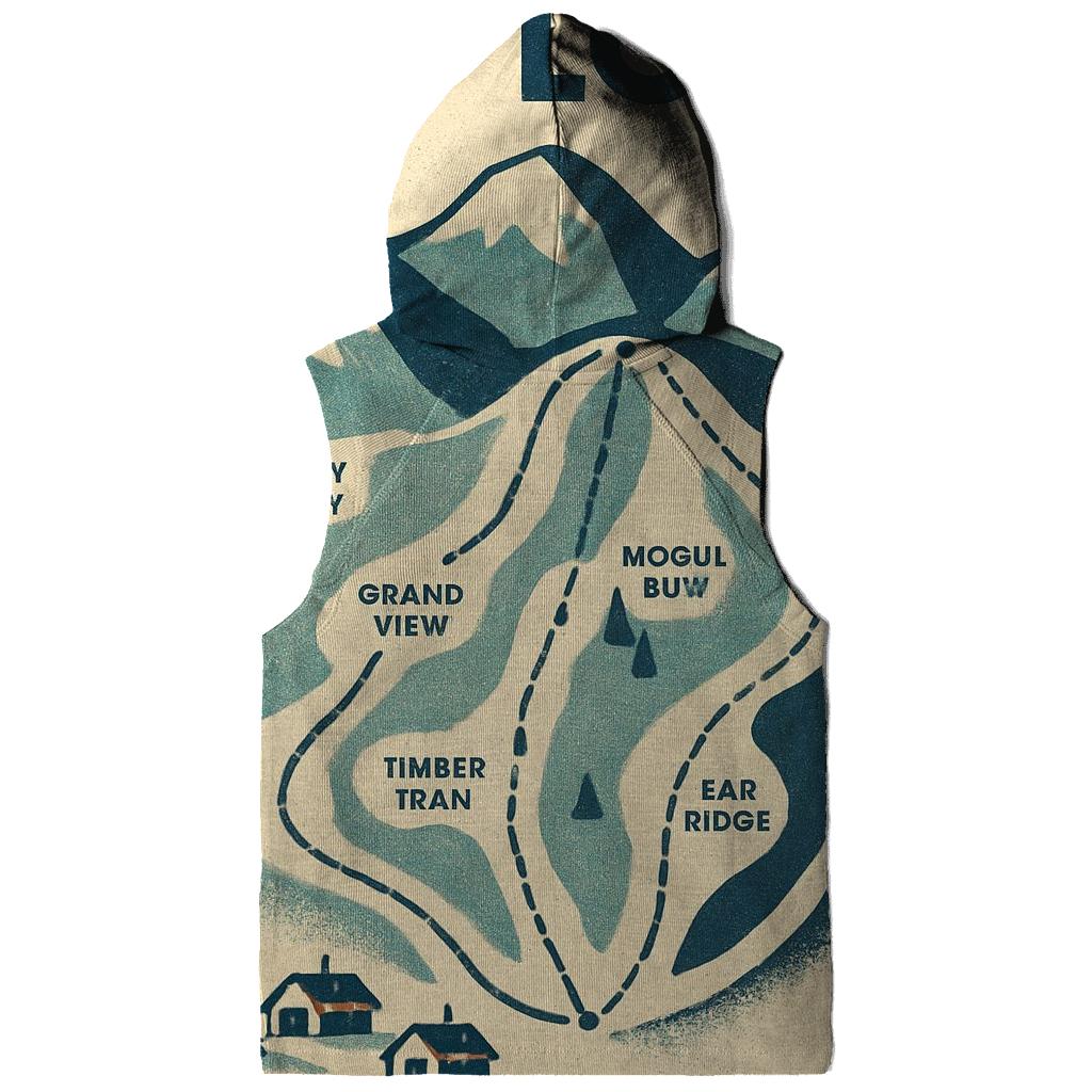 Vintage Ski Lodge Trail Map Poster heavyweight hoodies