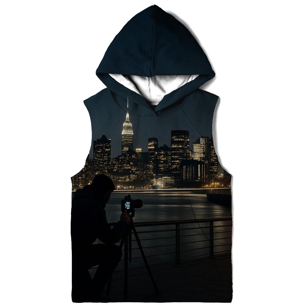Gantry Plaza Long Exposure With Midtown Light Trails pullover hoodies