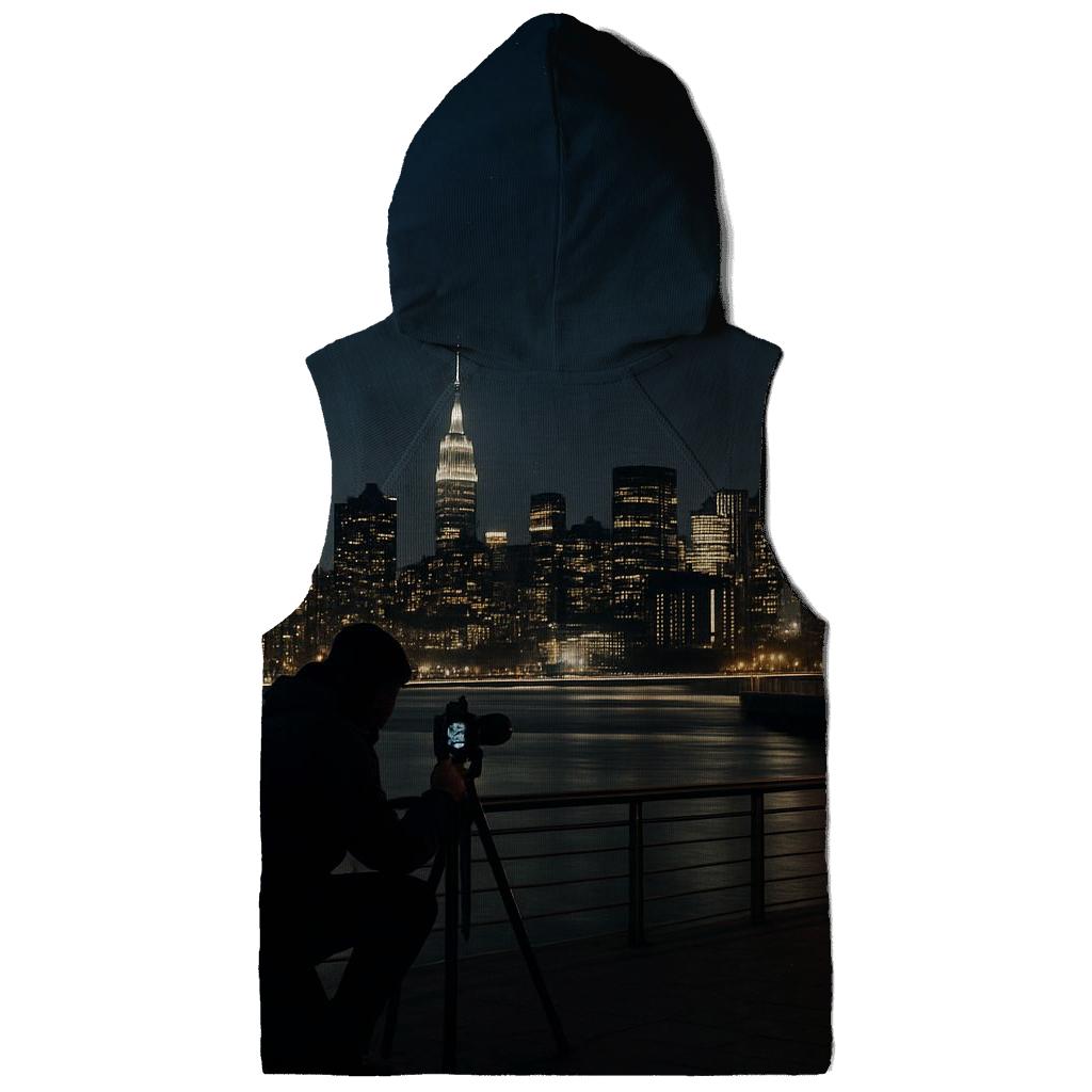 Gantry Plaza Long Exposure With Midtown Light Trails pullover hoodies