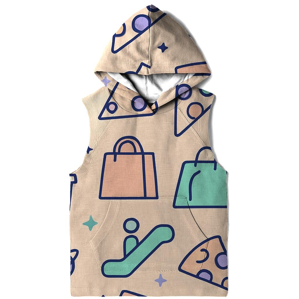 Space Mall Food Court Icons printed hoodies