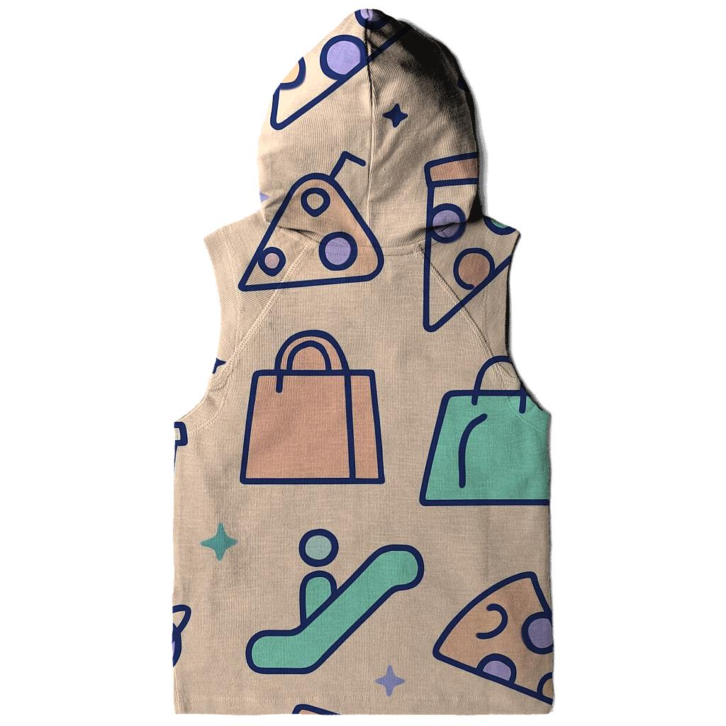 Space Mall Food Court Icons printed hoodies