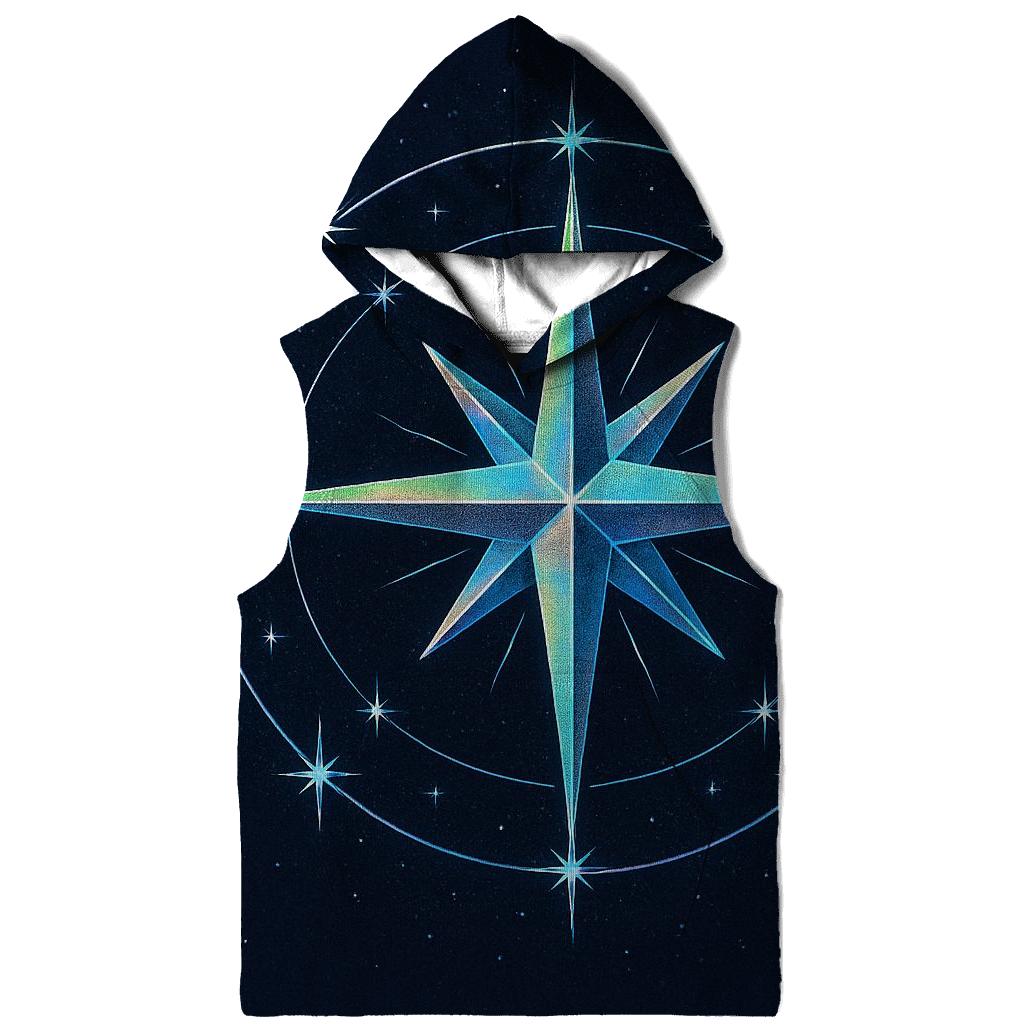 Holographic Star Compass embroidered hoodies