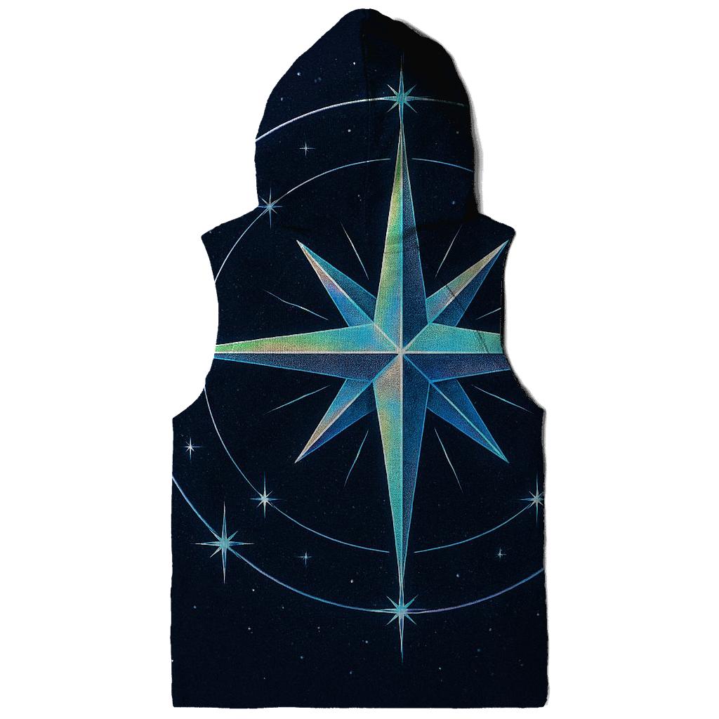 Holographic Star Compass embroidered hoodies