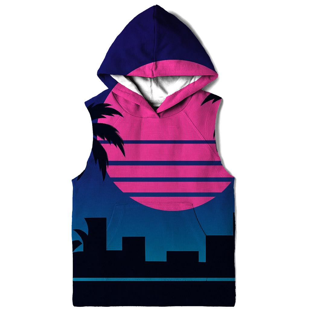 Miami Night Palm Silhouette Blocks custom hoodies