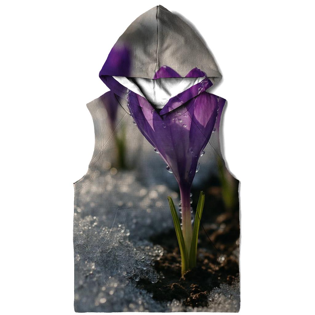 Crocus Emerging Through Melting Snow pullover hoodies