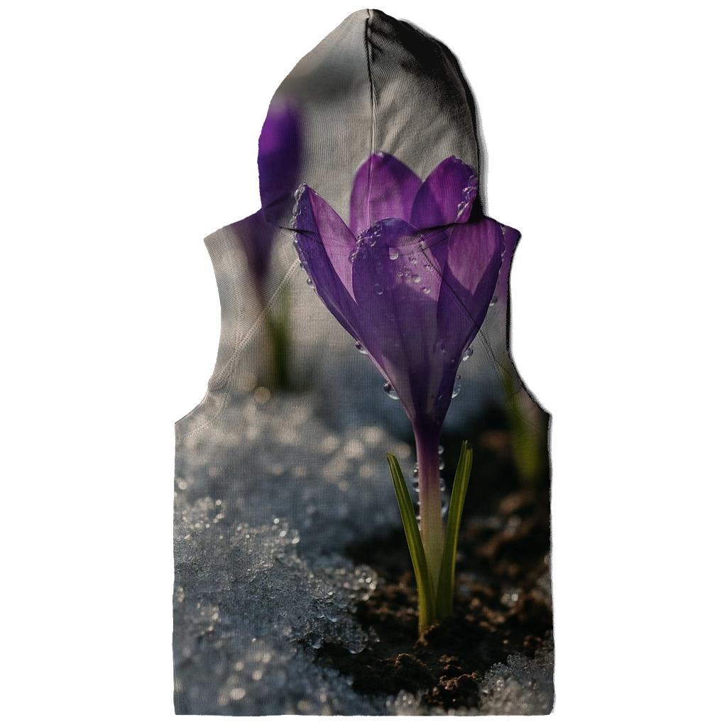 Crocus Emerging Through Melting Snow pullover hoodies
