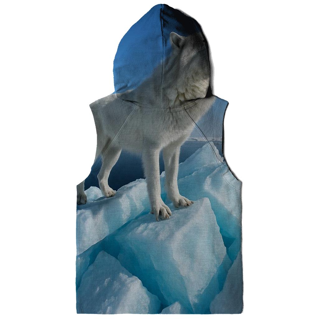 Arctic Wolf On Sea Ice Pressure Ridge lightweight hoodies