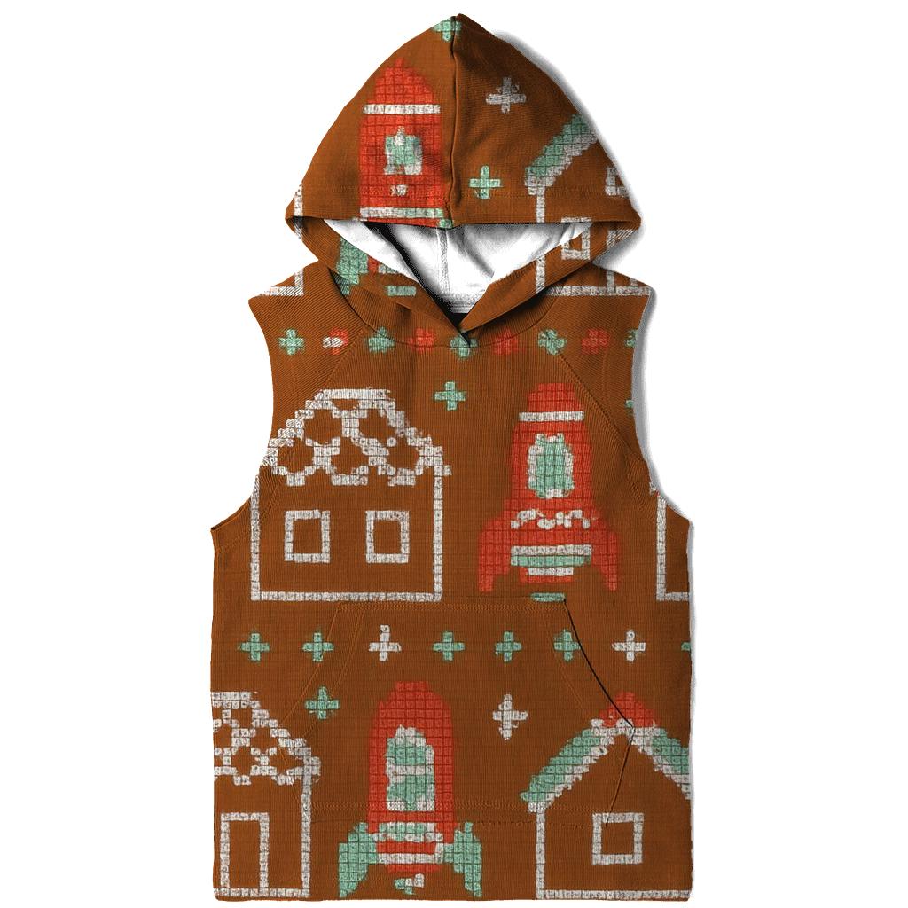 Gingerbread Rocket Village Row Design lightweight hoodies