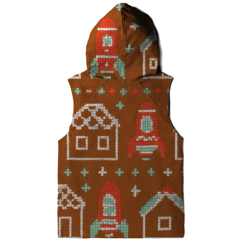 Gingerbread Rocket Village Row Design lightweight hoodies