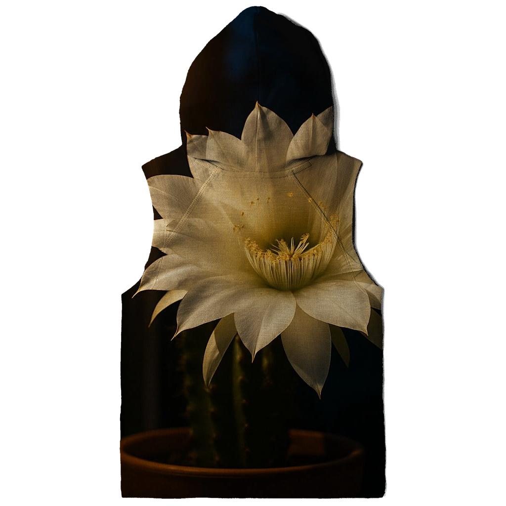 Cactus Flower Opening Under Night Porch Light premium hoodies